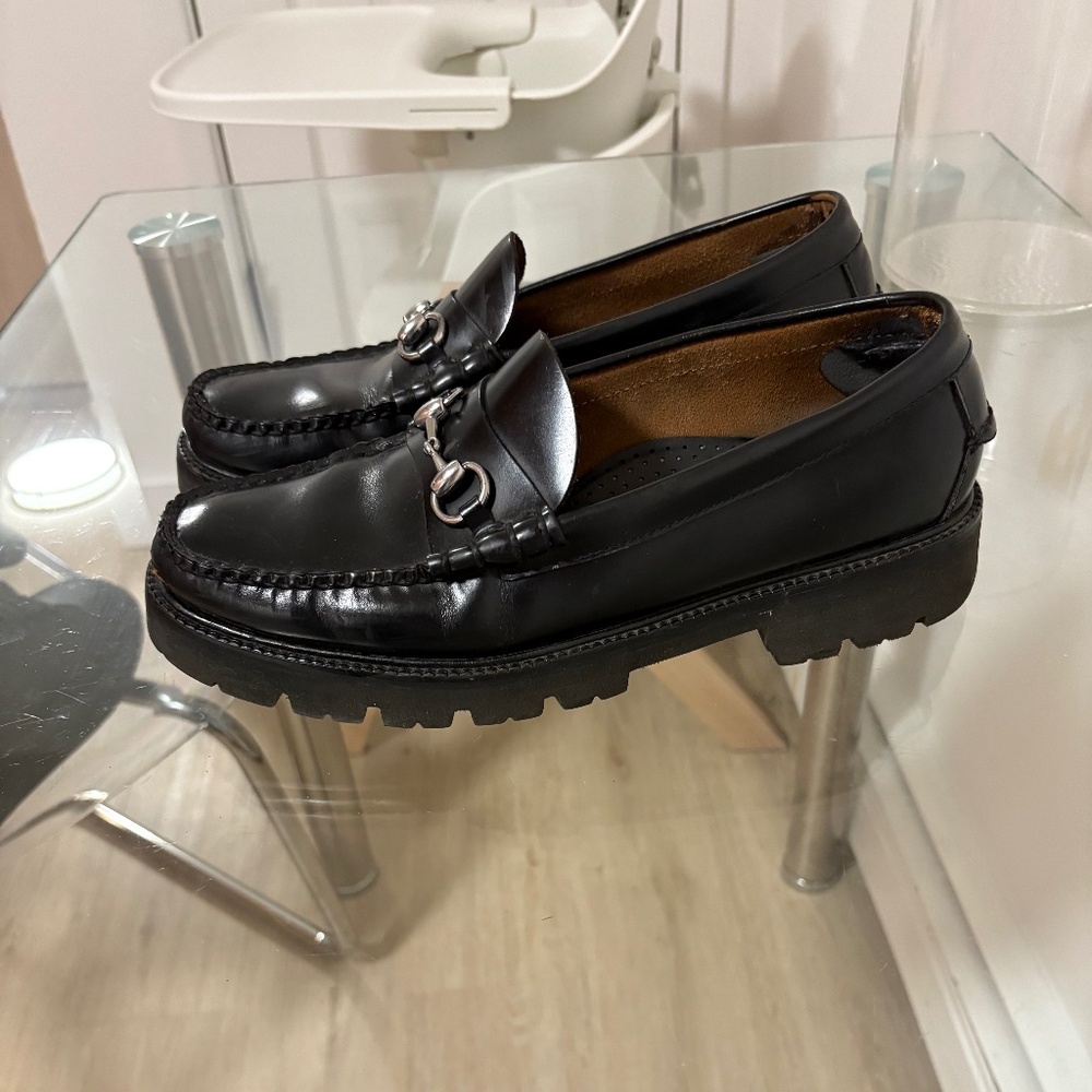 G.H. Bass Men's Lincoln Bit Lug WeeJun Black Leather loafer